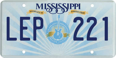 MS license plate LEP221