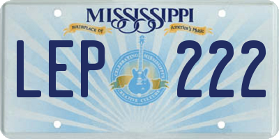 MS license plate LEP222