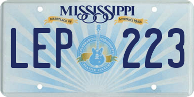 MS license plate LEP223