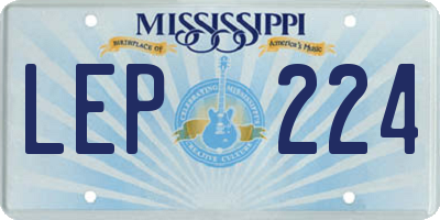 MS license plate LEP224