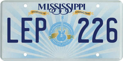 MS license plate LEP226