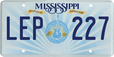MS license plate LEP227
