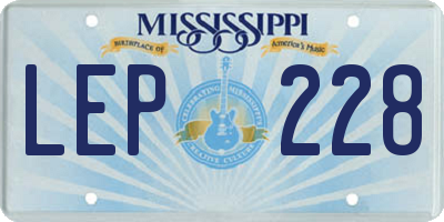 MS license plate LEP228