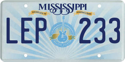 MS license plate LEP233