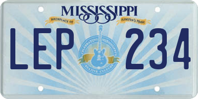 MS license plate LEP234
