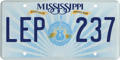 MS license plate LEP237