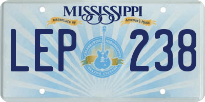 MS license plate LEP238