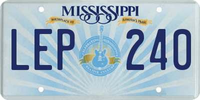 MS license plate LEP240