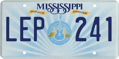 MS license plate LEP241