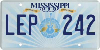 MS license plate LEP242
