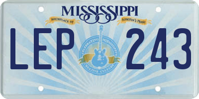 MS license plate LEP243