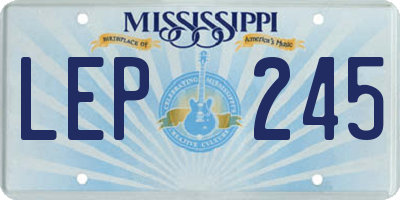MS license plate LEP245