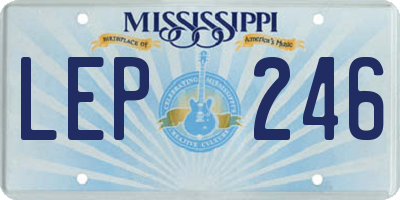 MS license plate LEP246