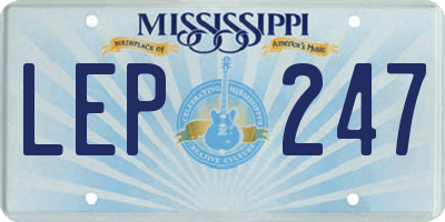 MS license plate LEP247