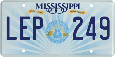 MS license plate LEP249