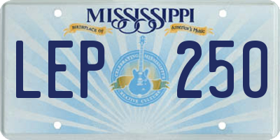 MS license plate LEP250