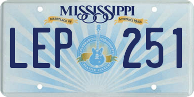 MS license plate LEP251