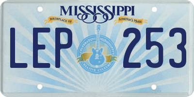 MS license plate LEP253