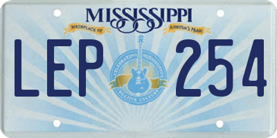 MS license plate LEP254