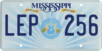MS license plate LEP256