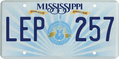MS license plate LEP257