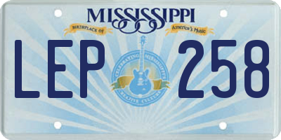 MS license plate LEP258