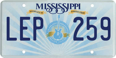 MS license plate LEP259