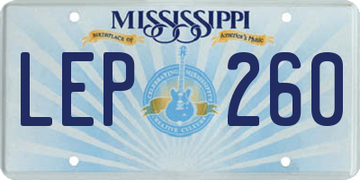 MS license plate LEP260