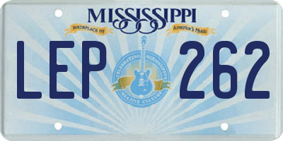 MS license plate LEP262