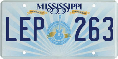 MS license plate LEP263
