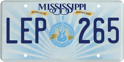 MS license plate LEP265