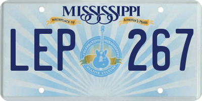 MS license plate LEP267