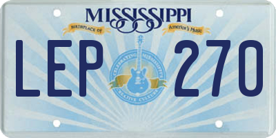 MS license plate LEP270