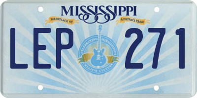 MS license plate LEP271