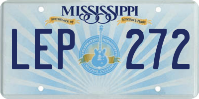MS license plate LEP272