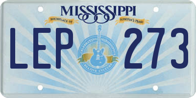 MS license plate LEP273