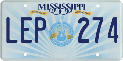 MS license plate LEP274