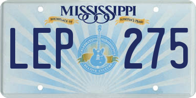 MS license plate LEP275