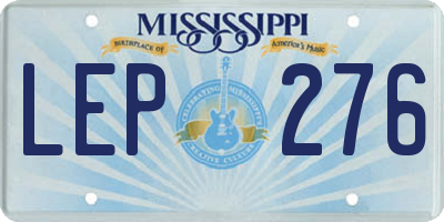 MS license plate LEP276