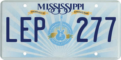 MS license plate LEP277