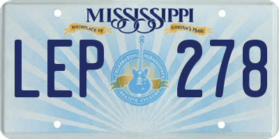 MS license plate LEP278