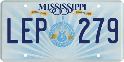 MS license plate LEP279