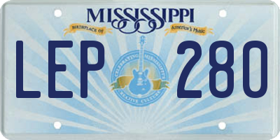 MS license plate LEP280