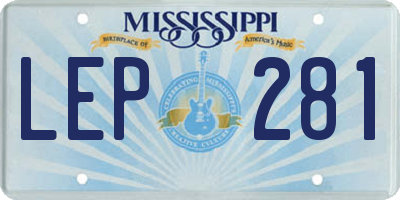 MS license plate LEP281