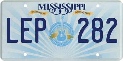 MS license plate LEP282