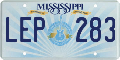 MS license plate LEP283