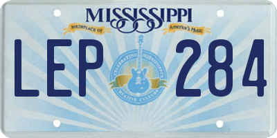 MS license plate LEP284