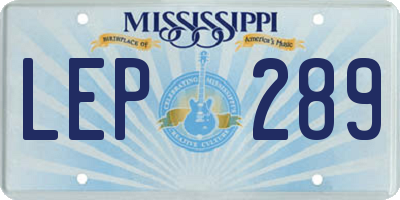 MS license plate LEP289