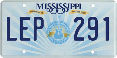 MS license plate LEP291
