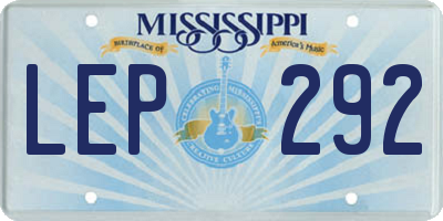 MS license plate LEP292